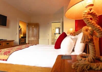 Shot of the large bed in guest room