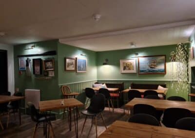 Inside The Kings Arms, a view of the seating area.