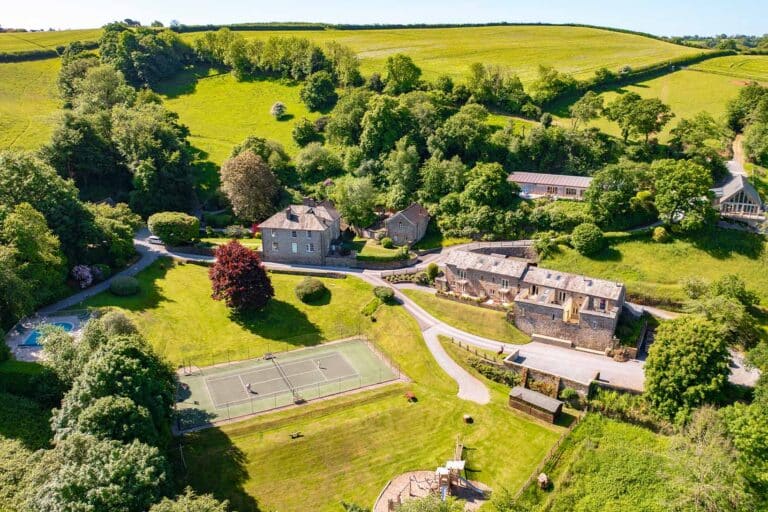 Gitcombe House Grounds Aerial View
